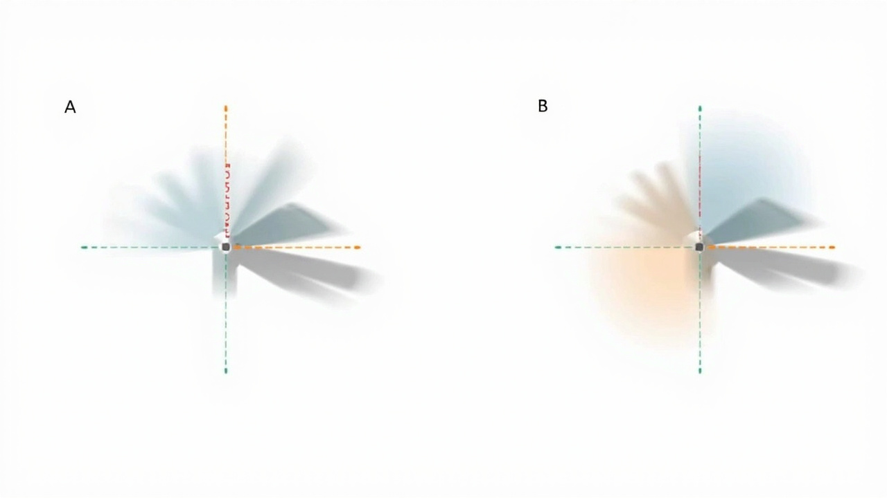Imagen generada por IA con el prompt: Side-by-side diagrams of two pointer-based rotation algorithms with colored lettered blocks A and B on a clean white background, technical editorial illustration style