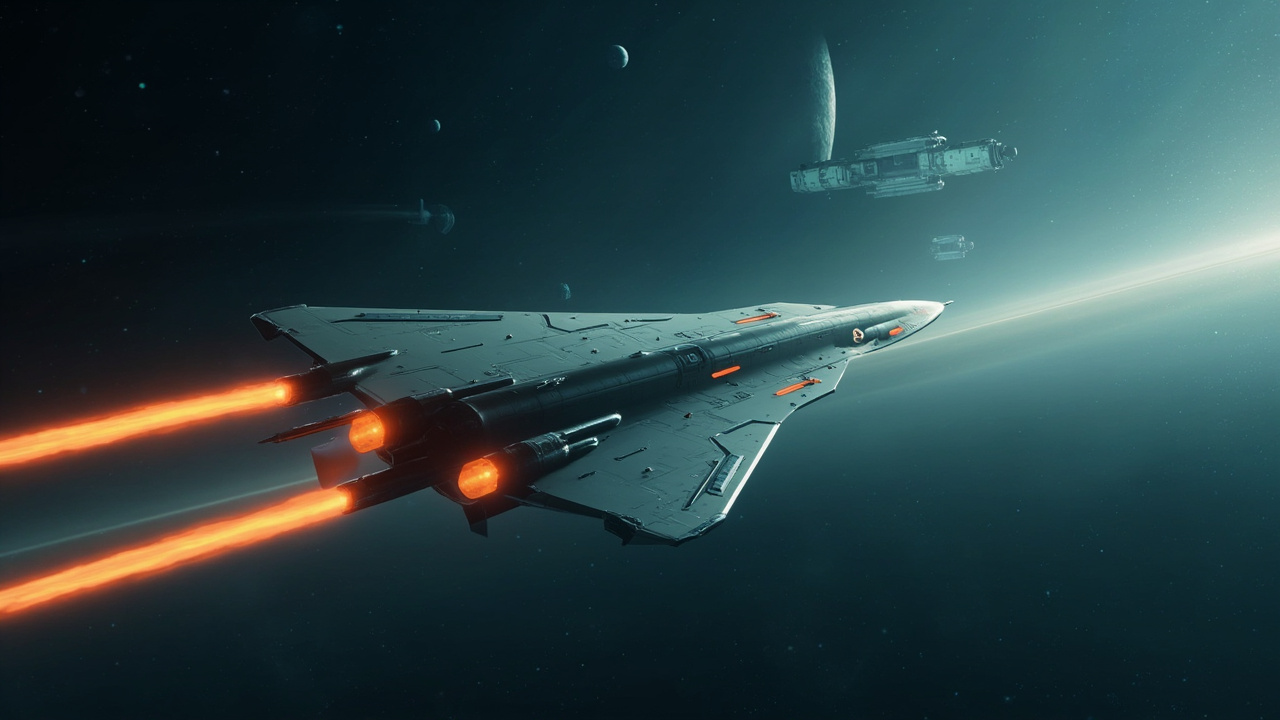 Imagen generada por IA con el prompt: Editorial illustration of a hypersonic glide vehicle streaking through the upper atmosphere, plasma trail glowing orange, low Earth orbit satellites tracking it from above. Muted blue background, technical aesthetic, no 