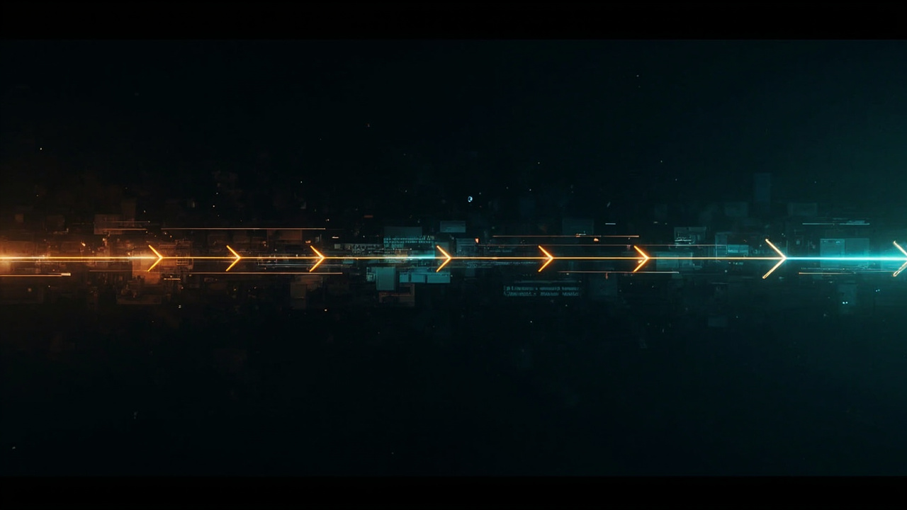 Imagen generada por IA con el prompt: abstract diagram of a deterministic game tick loop with arrows showing data flowing between ordered phases, retro pixel-art aesthetic, dark background with cyan and amber accents