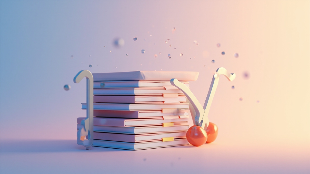 Imagen generada por IA con el prompt: minimal editorial illustration of stacked folder icons and code branches over a soft gradient background, clean vector style, no text, no faces