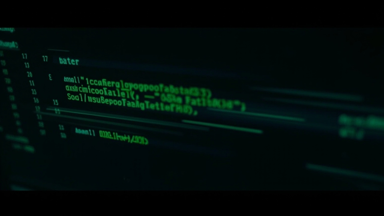 Imagen generada por IA con el prompt: minimal dark terminal window with green code text and motion lines suggesting speed, sleek modern developer workspace at night, no text overlay, abstract and clean aesthetic