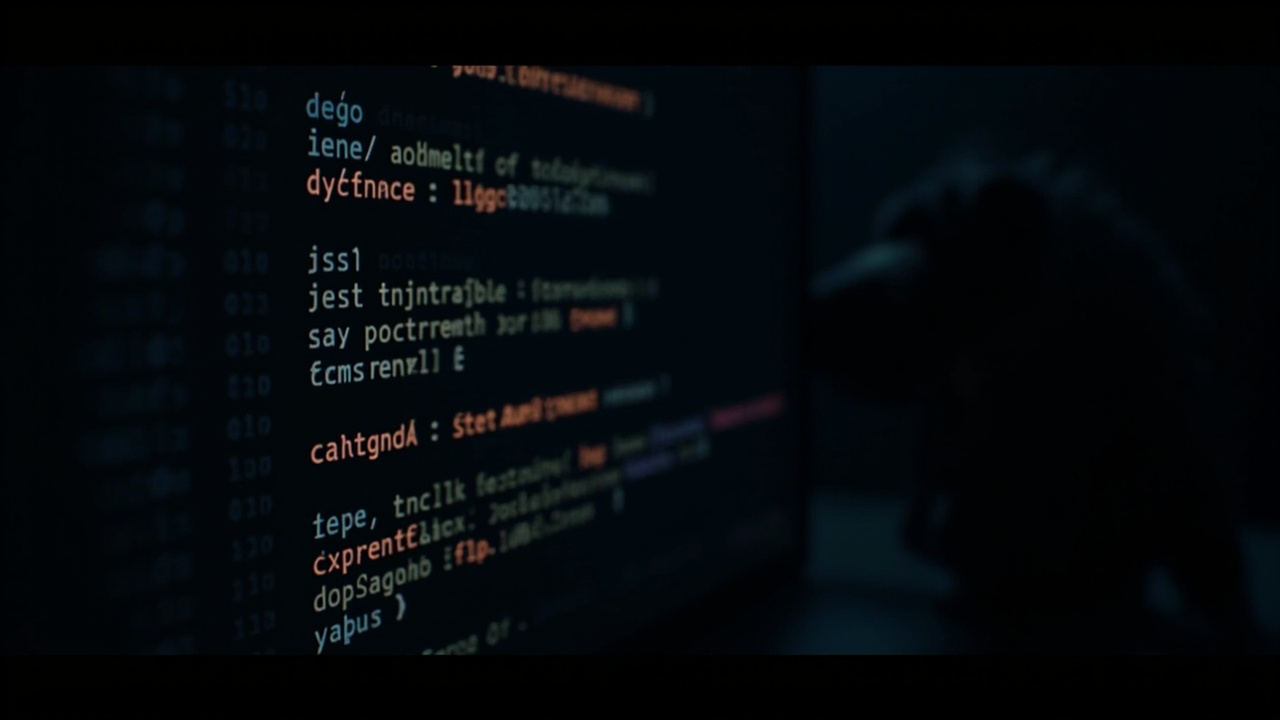 Imagen generada por IA con el prompt: Dark terminal screen with Go source code highlighting GOEXPERIMENT flags and version numbers, soft glow of text, gopher mascot silhouette in background, clean technical editorial style