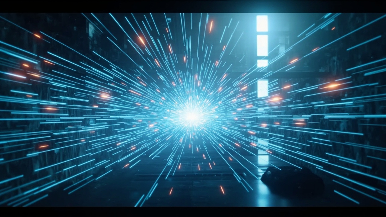 Imagen generada por IA con el prompt: Futuristic, clean energy power plant, abstract representation of magnetic fields, bright and optimistic lighting, digital art style.