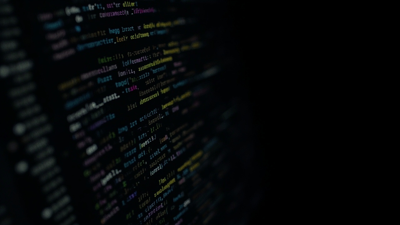 Imagen generada por IA con el prompt: Rust code editor showing macro expansion with token trees, syntax highlighting in dark theme, abstract code generation visualization