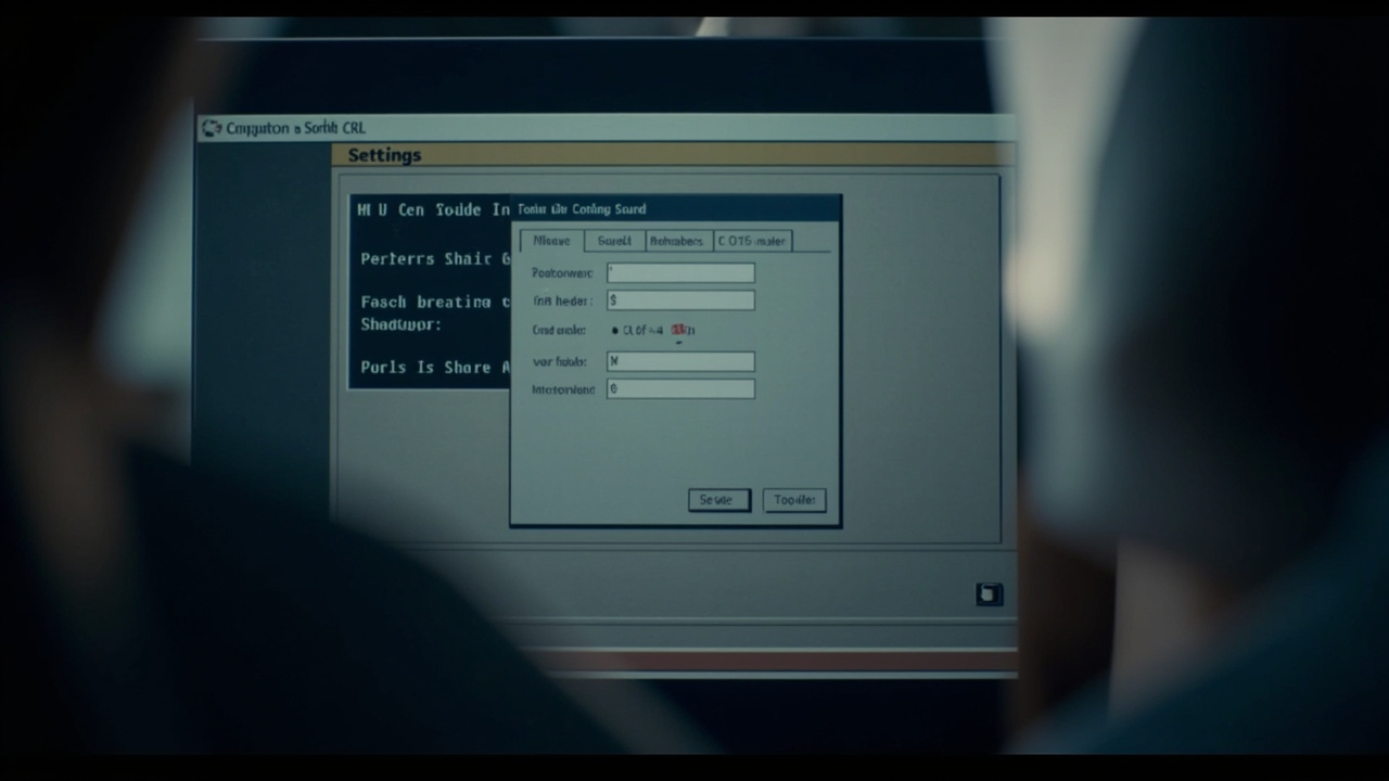 Imagen generada por IA con el prompt: Retro computer emulator interface with tabbed settings window, hard disk sound configuration dialog, and toolbar with fast forward button. Stylized 90s PC aesthetic, no text, no recognizable faces.